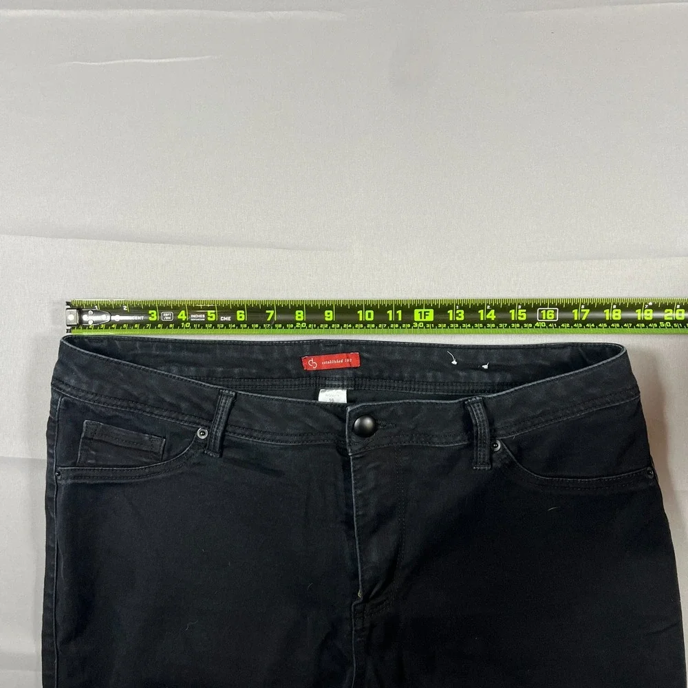 DB Established 1962 Jeans Women 16 Black Denim Cotton Stretch High Rise Straight
